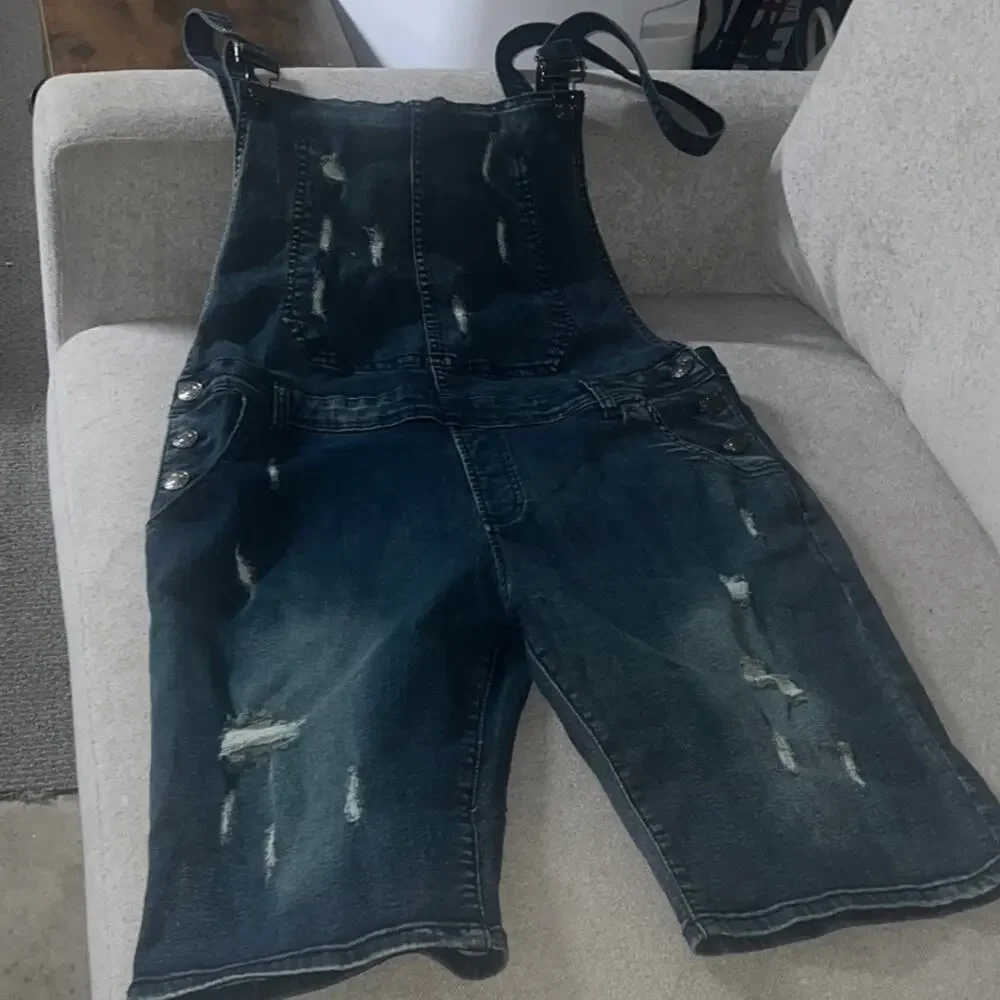 Distressed Denim Overalls (unisex)